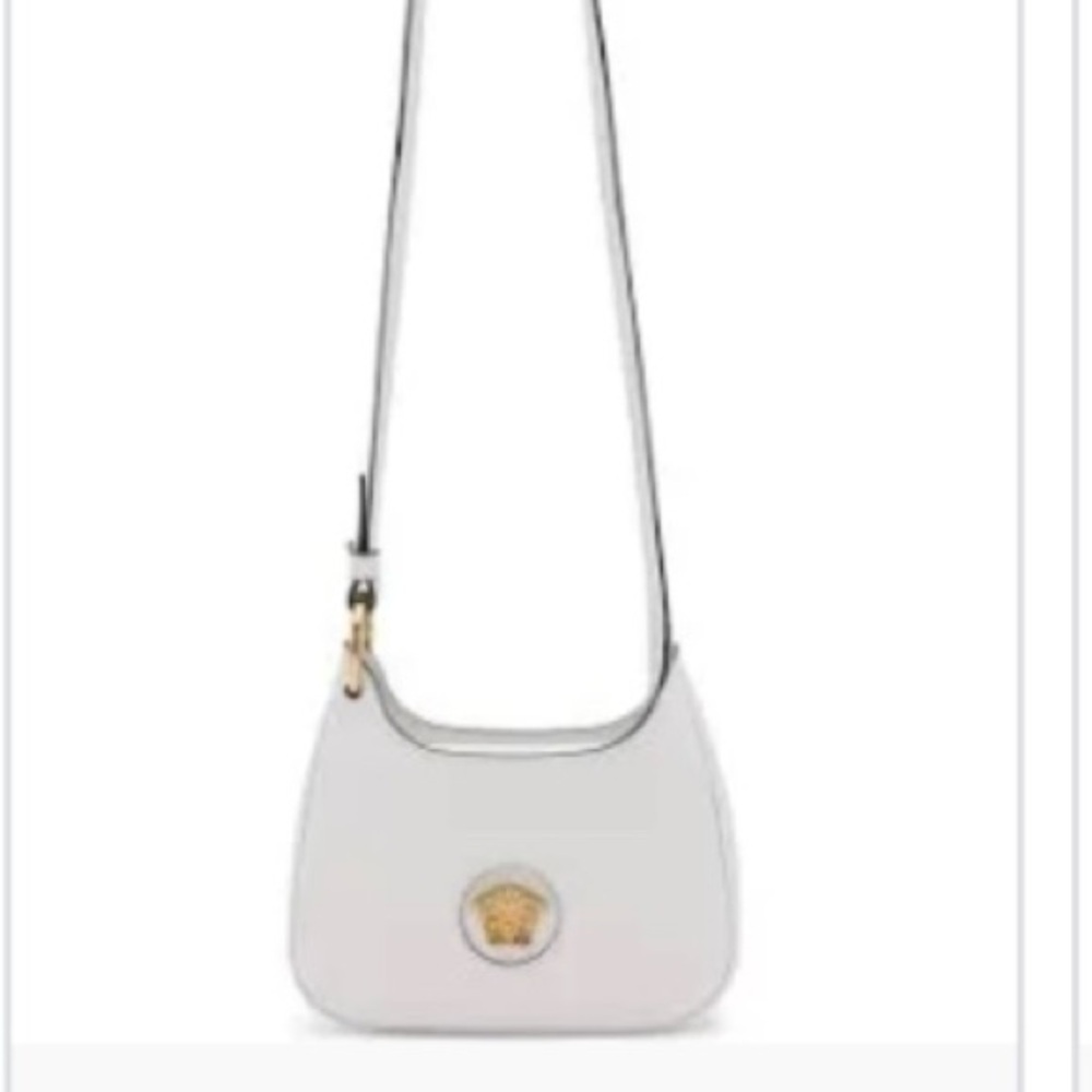 Versace Elegant White and Gold Crossbody Bag
